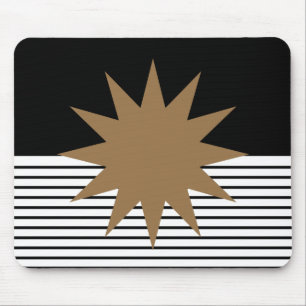 Black White Colorblock & Brown Sun Mouse Mat