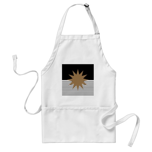 Black White Colorblock & Brown Sun Standard Apron (Front)
