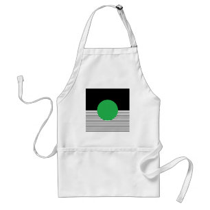 Black White Colorblock & Green Circle Standard Apron