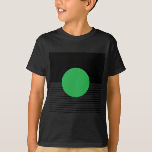 Black White Colorblock & Green Circle T-Shirt