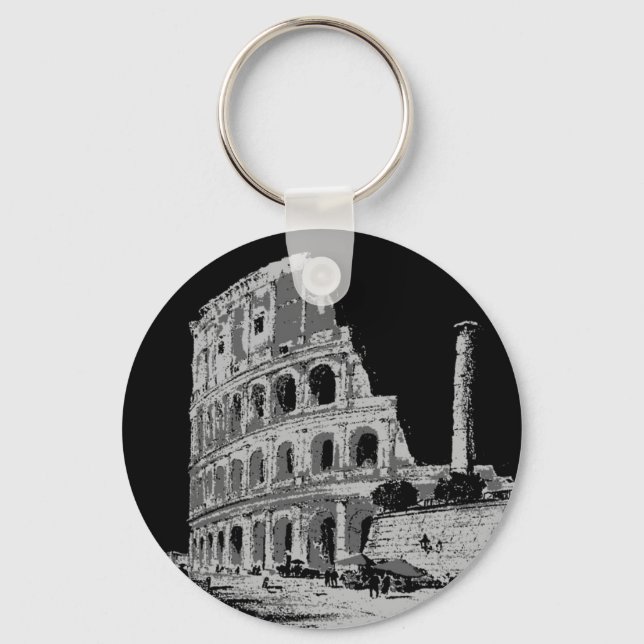 Black & White Colosseum Key Ring (Front)
