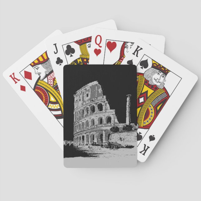 Black & White Colosseum Playing Cards (Back)