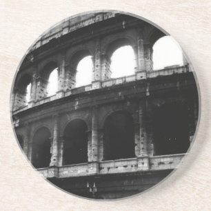Black White Colosseum Roman Empire Coaster
