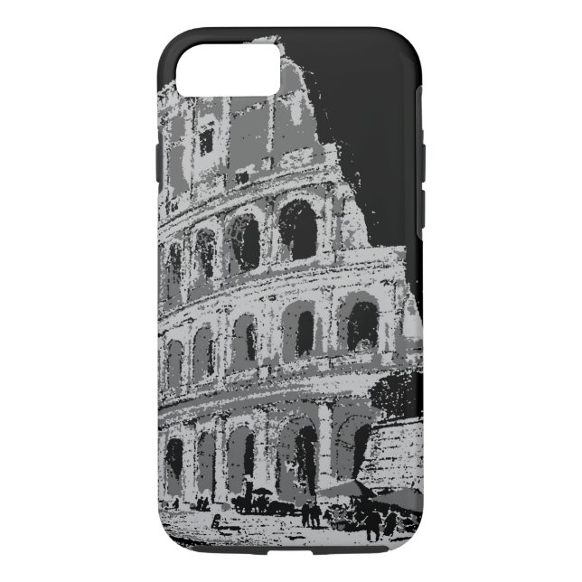 Black & White Colosseum Tough iPhone 7 Case (Back)