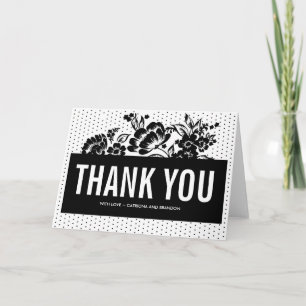 Black & White Colour Blocking Thank You Card