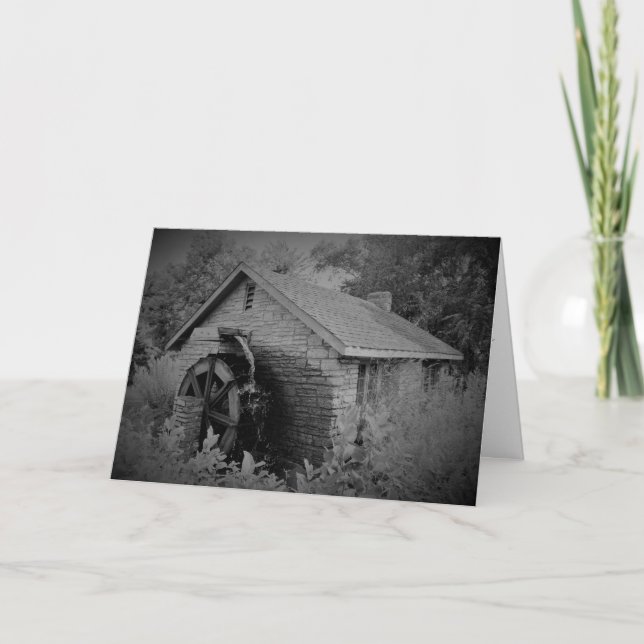 "Black & White Como Cottage" Birthday Card (Front)