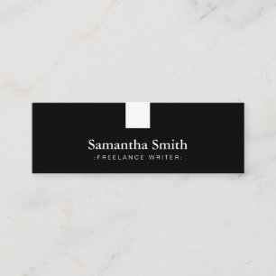 Black & White Compact Freelance Writer Mini Business Card