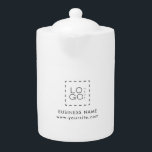 Black White Company Custom Square Business Logo<br><div class="desc">Promote your business with this elegant,  minimalist teapot,  featuring custom logo & text. Easily add your own logo by clicking on the "personalise" option.</div>