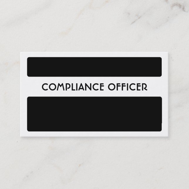 Black white compliance officer business cards (Front)