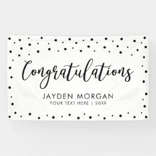 Black & White   Congratulations Party Event Banner