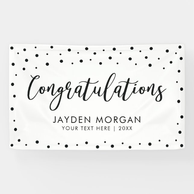 Black & White | Congratulations Party Event Banner (Horizontal)