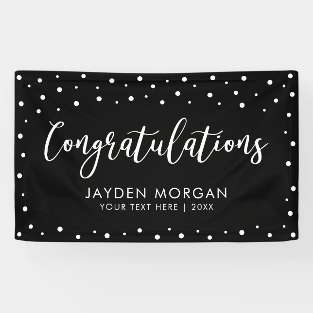 Black & White | Congratulations Party Event Banner (Horizontal)