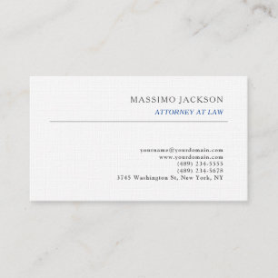 Black White Consultant Attorney at Law Profession Business Card