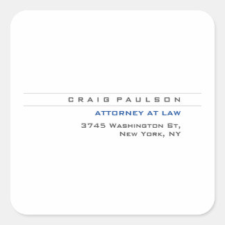 Black White Consultant Attorney at Law Profession Square Sticker