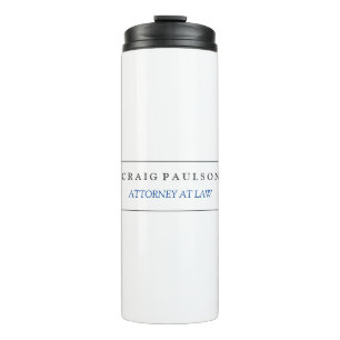 Black White Consultant Attorney at Law Profession Thermal Tumbler
