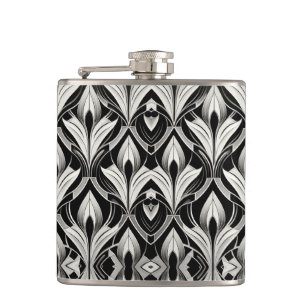 Black & White Contrast Hip Flask