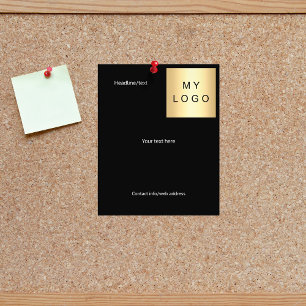 Black white corporate logo flyer