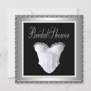 Black White Corset Bridal Shower Invitation