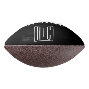 Black & White   Couples Initials American Football