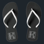 Black & White | Couples Initials Flip Flops<br><div class="desc">Perfect for a dual monogram or even a logo..

Thank you for your Purchase!</div>