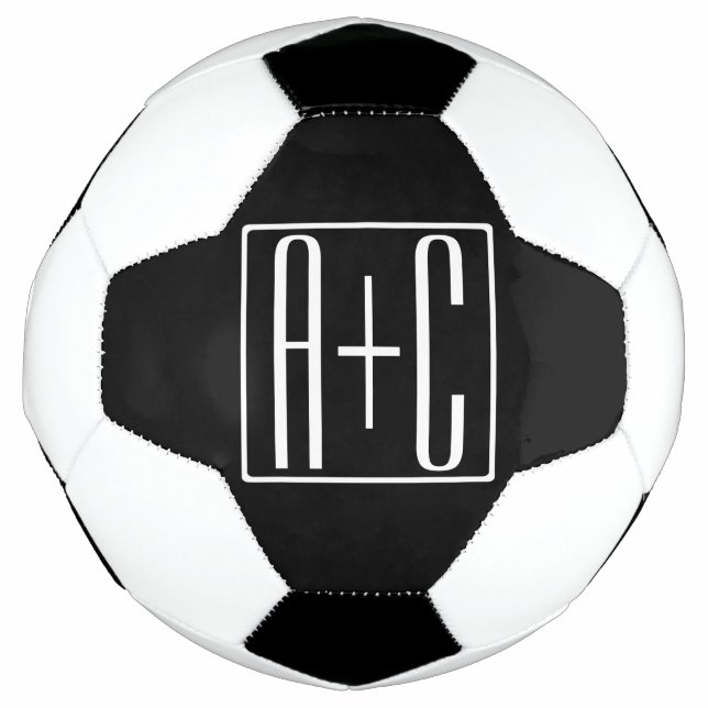 Black & White | Couples Initials Football (Front)