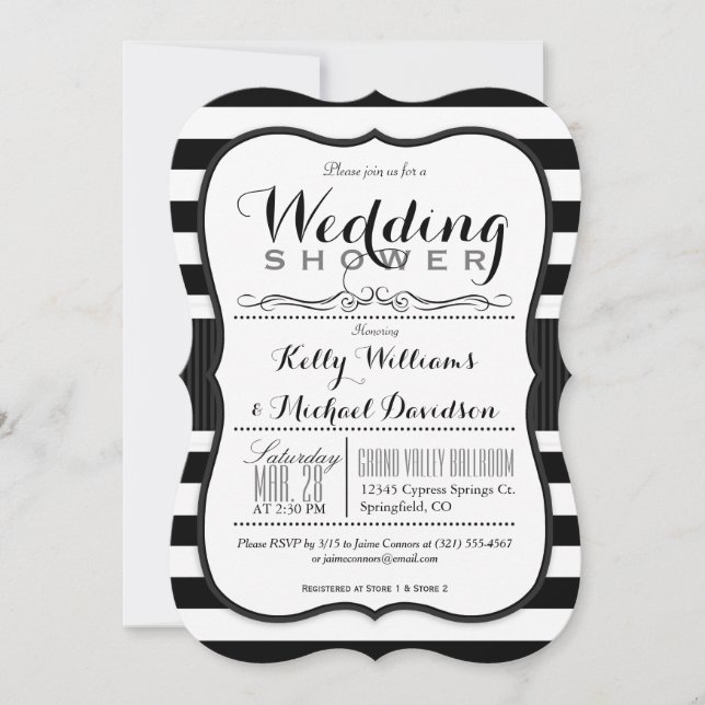 Black & White Couples Wedding Shower Invitation (Front)