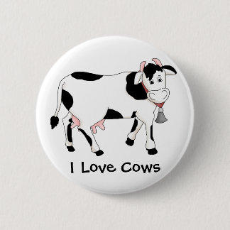 Black & White Cow 6 Cm Round Badge