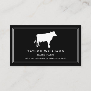 Black White Cow Cattle Farmer Dairy Farm Animal Business Card
