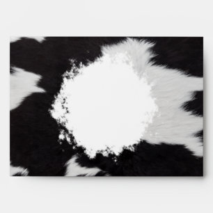 Black White Cow Circle pattern envelope