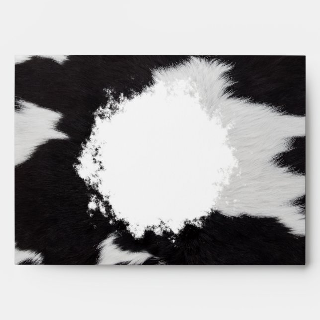 Black White Cow Circle pattern envelope (Front)