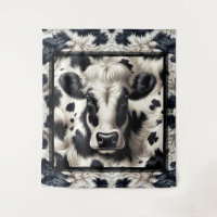 Black & White Cow Cowhide Fur Furry Look