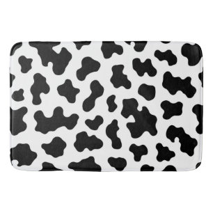 Black & White Cow Cowhide Print Bath Mat