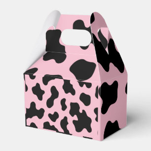Black & White Cow Cowhide Print Birthday Party Favour Box