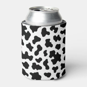 Black & White Cow Cowhide Print  Can Cooler