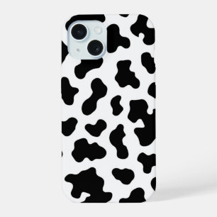 Black & White Cow Cowhide Print iPhone 15 Case