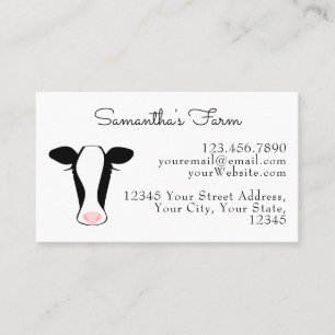 Black White Cow Head Business Card