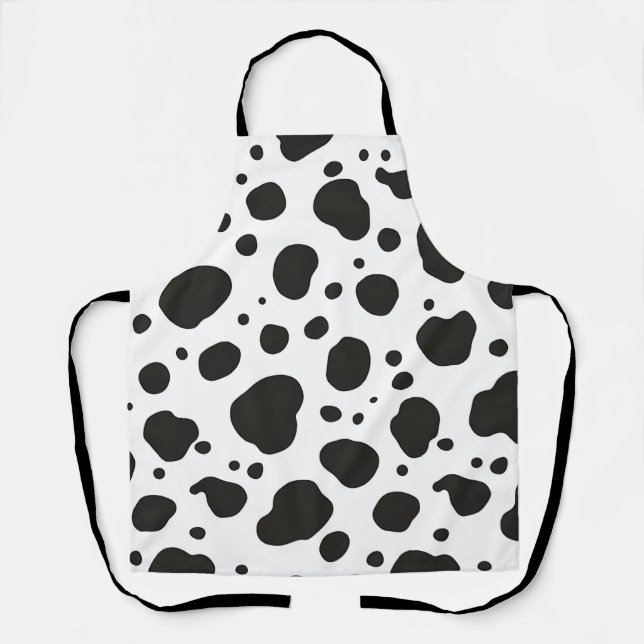 Black White Cow Pattern Apron (Front)