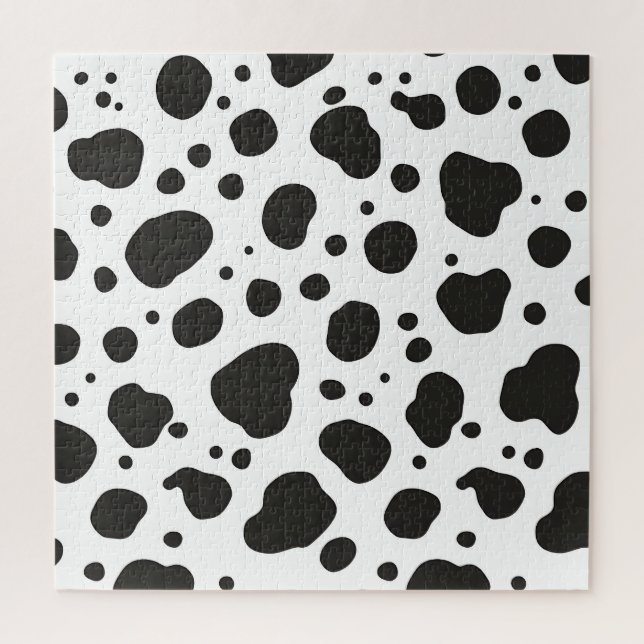 Black White Cow Pattern Jigsaw Puzzle (Vertical)