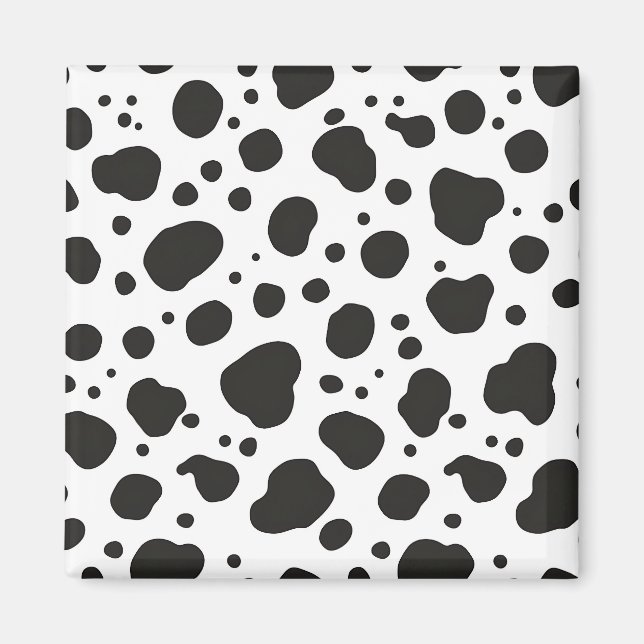 Black White Cow Pattern Magnet (Front)