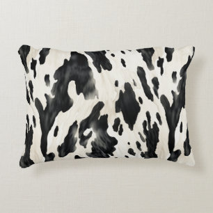 Black White Cow Print Animal Farm Decorative Cushion