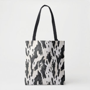 Black White Cow Print Animal Farm Tote Bag