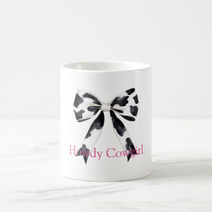 Black White Cow Print Bow Coffee Mug