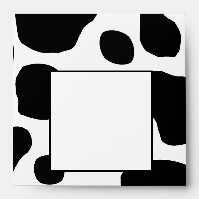 Black White Cow Print Envelope (Front)