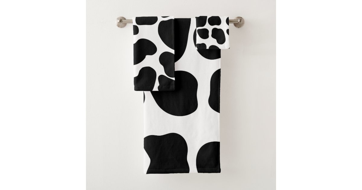 Black & White Cow Print Rustic Farm Bath Towel Set Zazzle