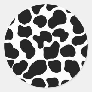 Black & White Cow Print Rustic Farm Classic Round Sticker