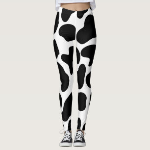Black & White Cow Print Rustic Farm Leggings