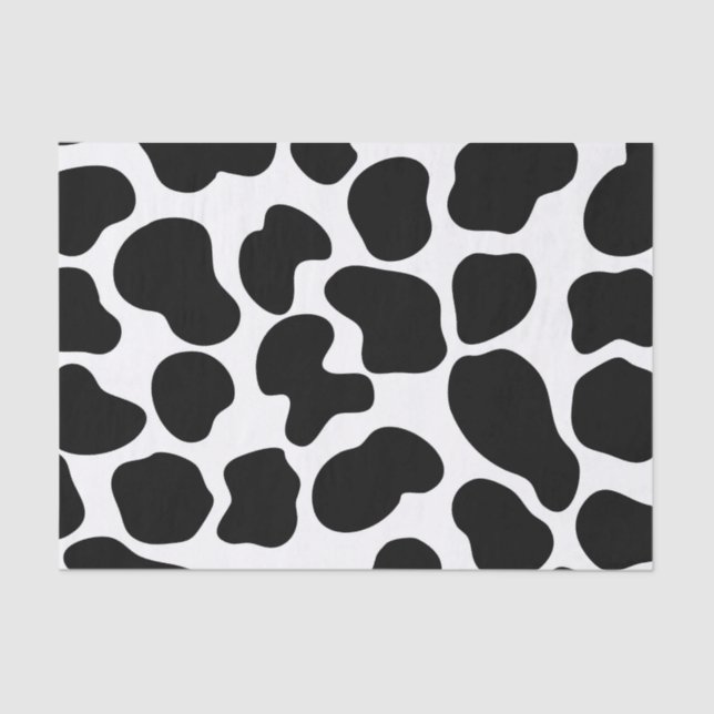 Black & White Cow Print Rustic Farm Tissue Paper (Front)