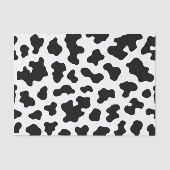 Black & White Cow Print  Tissue Paper (Front)