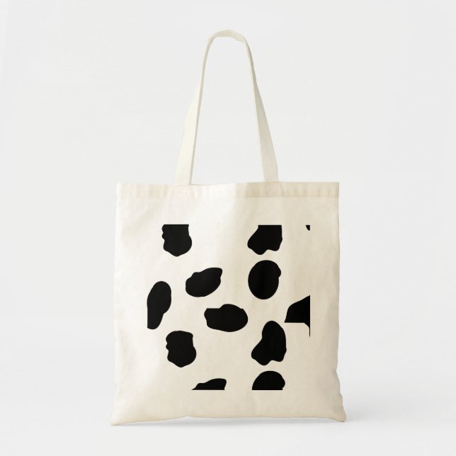 Black & White Cow Print Tote Bag (Front)