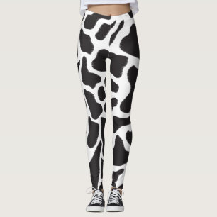 Black & White Cow Spot Pattern Leggings